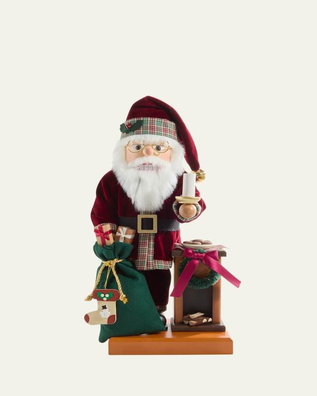 Santa Nutcracker At Fireplace